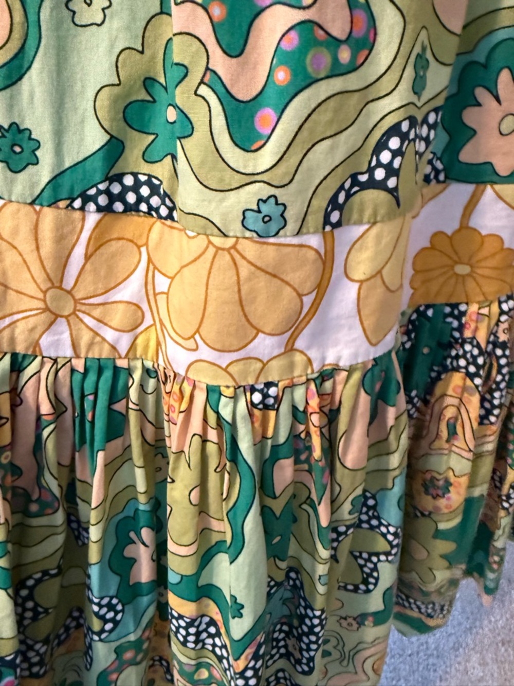 Celia B. Green funky Floral Print V-Neck Midi Dress - Picture 9 of 11